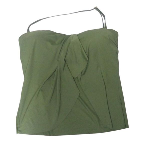 Vince Camuto Draped Bandini Swimsuit Top M Green - Picture 3 of 5